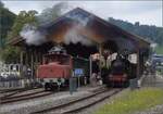 Fahrtag im Zürcher Oberland. 

Moment, Impressionismus, Claude Monet, das war in Farbe! 

Also noch mal von vorne: Eb 3/5 der BT macht sich zur Abfahrt in Bauma bereit. Juli 2023.