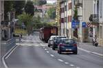 Eine etwas ungewöhnliche Verkehrsteilnehmerin in La Chaux-de-Fonds.