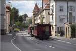 Eine etwas ungewöhnliche Verkehrsteilnehmerin in La Chaux-de-Fonds.