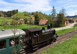 VHE Lok Ed 3/4 2 nimmt noch einen letzten Anlauf für die Einfahrt in Wasen im Emmental.