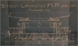 Ein Ausschnitt aus einer Blaupause mit der Fb 4/4 366 und 367 der SBB, datiert vom Januar 1918.