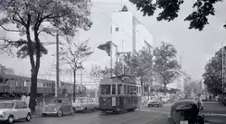 Die ehemalige Tramlinie 1 (Betriebseinstellung 11.Oktober 1965): Die Linie 1 f�hrte direkt vom Bahnhof nach Westen, im wesentlichen der Bahnlinie entlang bis zum G�terbahnhof.