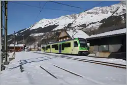 Der TPC ASD ABe 4/8 471 wartet in Les Diablerets auf die baldige Abfahrt nach Aigle.