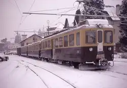 Die Triebwagen der Berner Oberland Bahn BOB ABeh4/4 I 304-310: Nachdem bis 1965 alle 9 kleinen Lokomotiven im Einsatz standen und die Fahrt besonders nach Grindelwald qu�lend langsam voranging