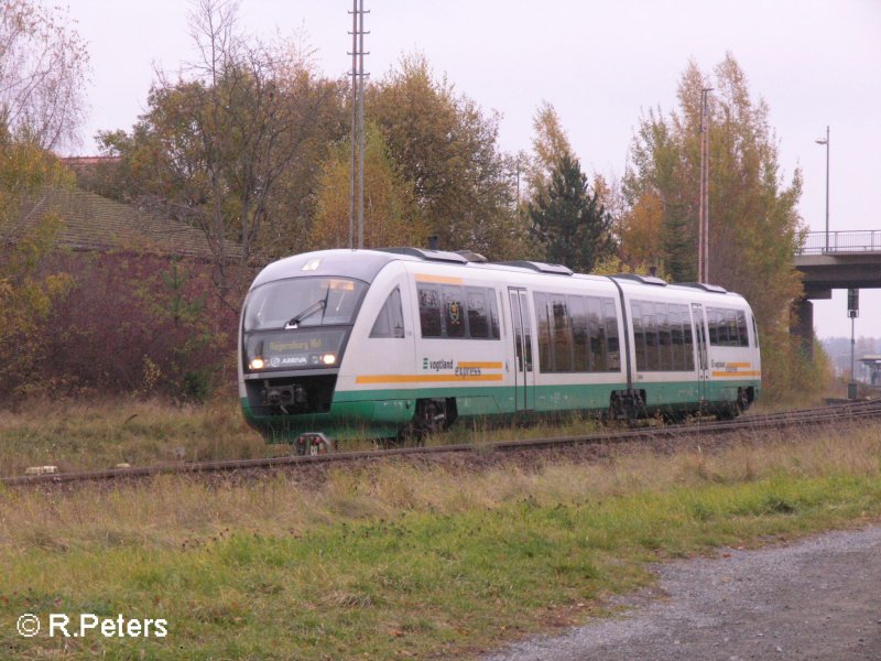 VT08 verlsst Wiesau Oberpfalz in Richtung Regensburg HBF. 18.10.07